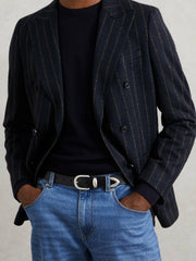 Reiss | Leather Western Belt in Black