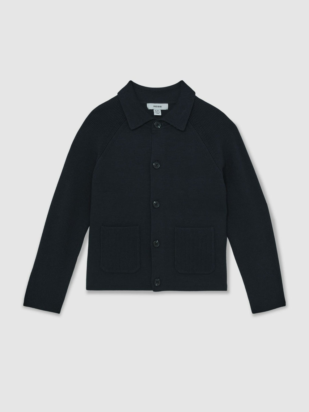 Reiss | 13-14 yrs Button-Through Knitted Cardigan in Navy