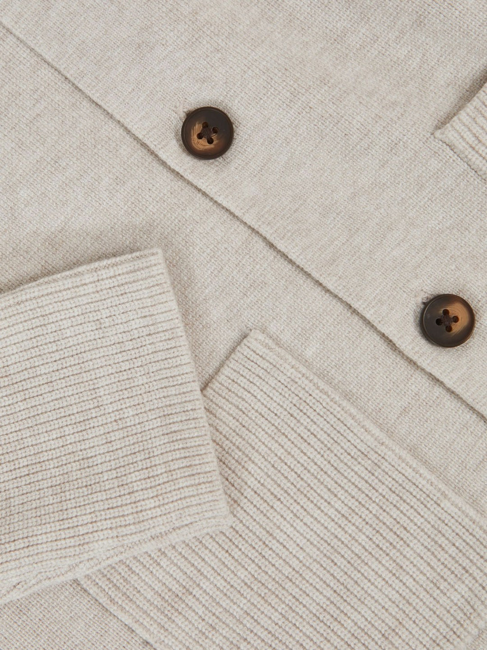 Reiss | 9-13 yrs Button-Through Knitted Cardigan in Oatmeal Melange