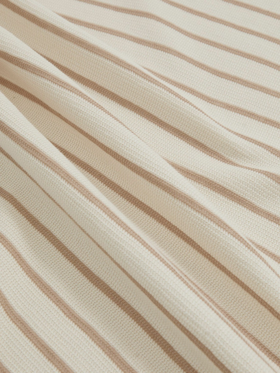 Reiss | Cotton Textured Stripe T-Shirt in Oatmeal/White