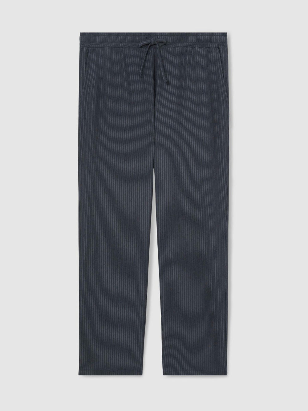 Reiss | Textured Stripe Drawstring Trousers in Petrol Blue