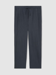 Reiss | Textured Stripe Drawstring Trousers in Petrol Blue