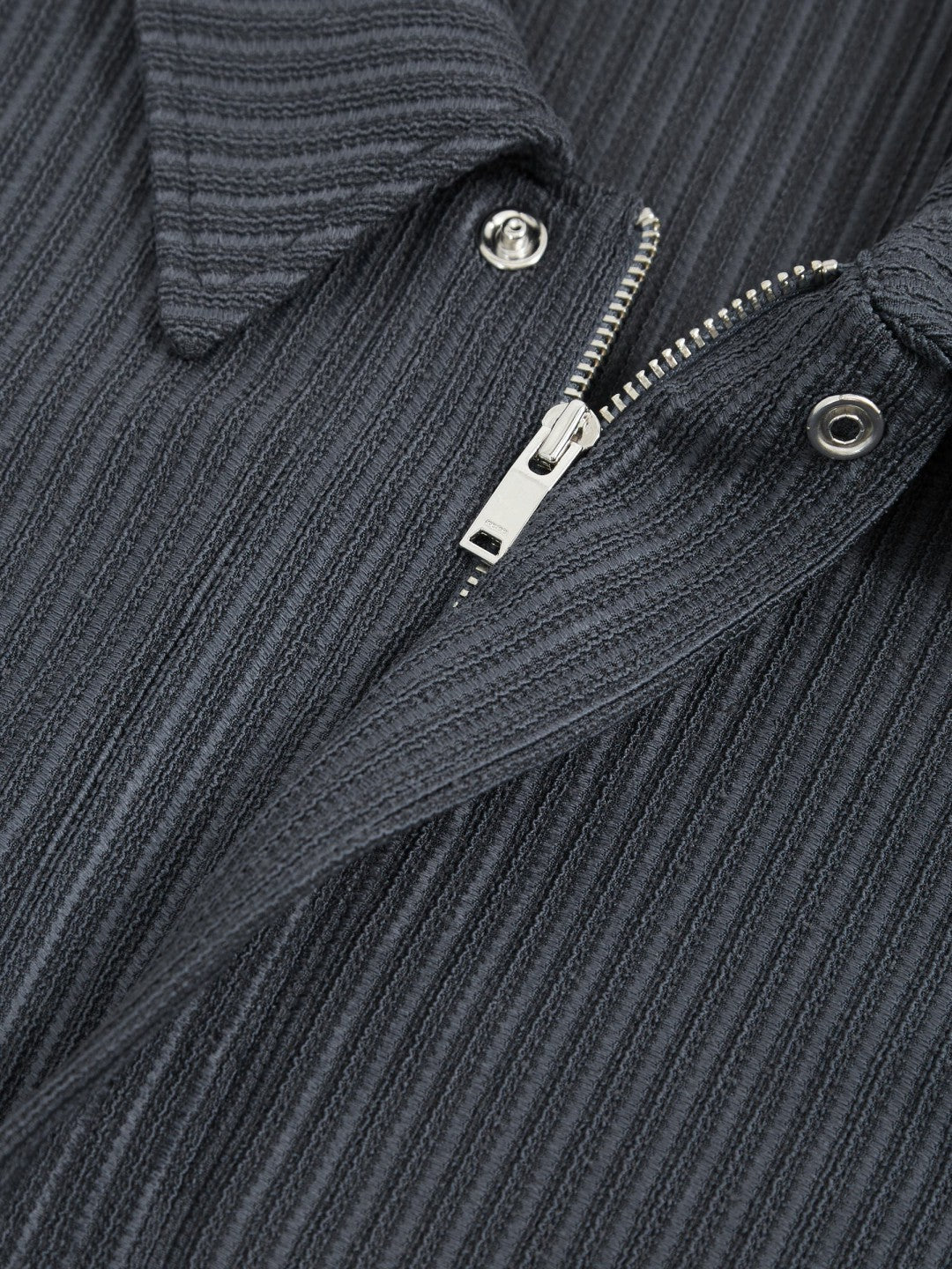 Reiss | Oversized Textured Stripe Polo Shirt in Petrol Blue