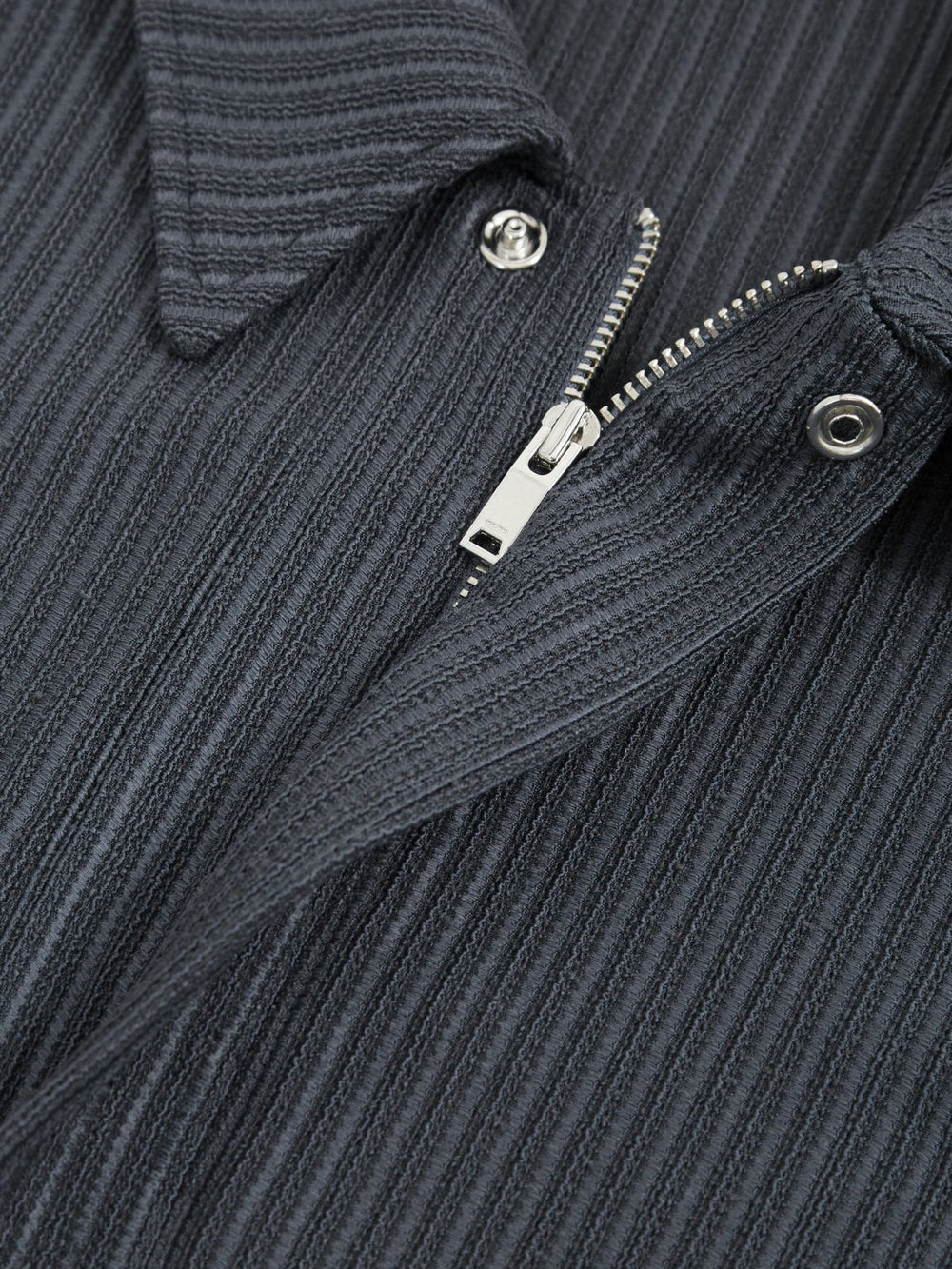 Reiss | Oversized Textured Stripe Polo Shirt in Petrol Blue
