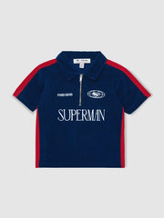 Reiss | 3-9 yrs Superman Towelling Polo Shirt in Blue/Red