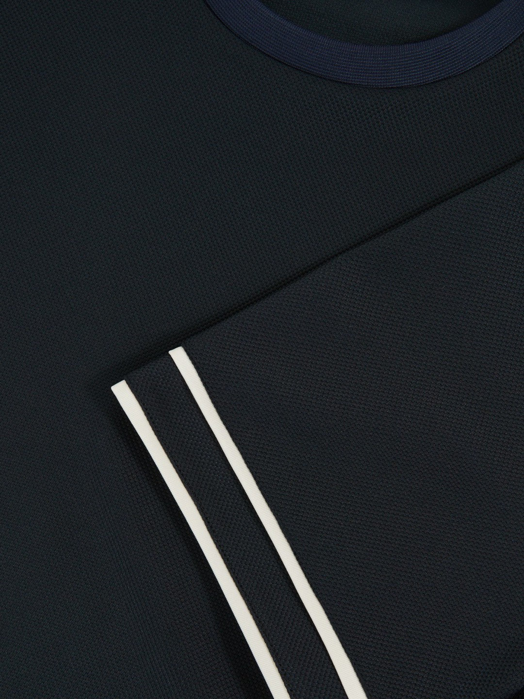 Reiss | Textured Crew-Neck Tipped T-Shirt in Navy Blue