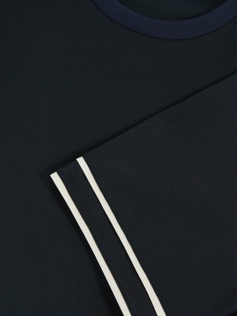 Reiss | Textured Crew-Neck Tipped T-Shirt in Navy Blue