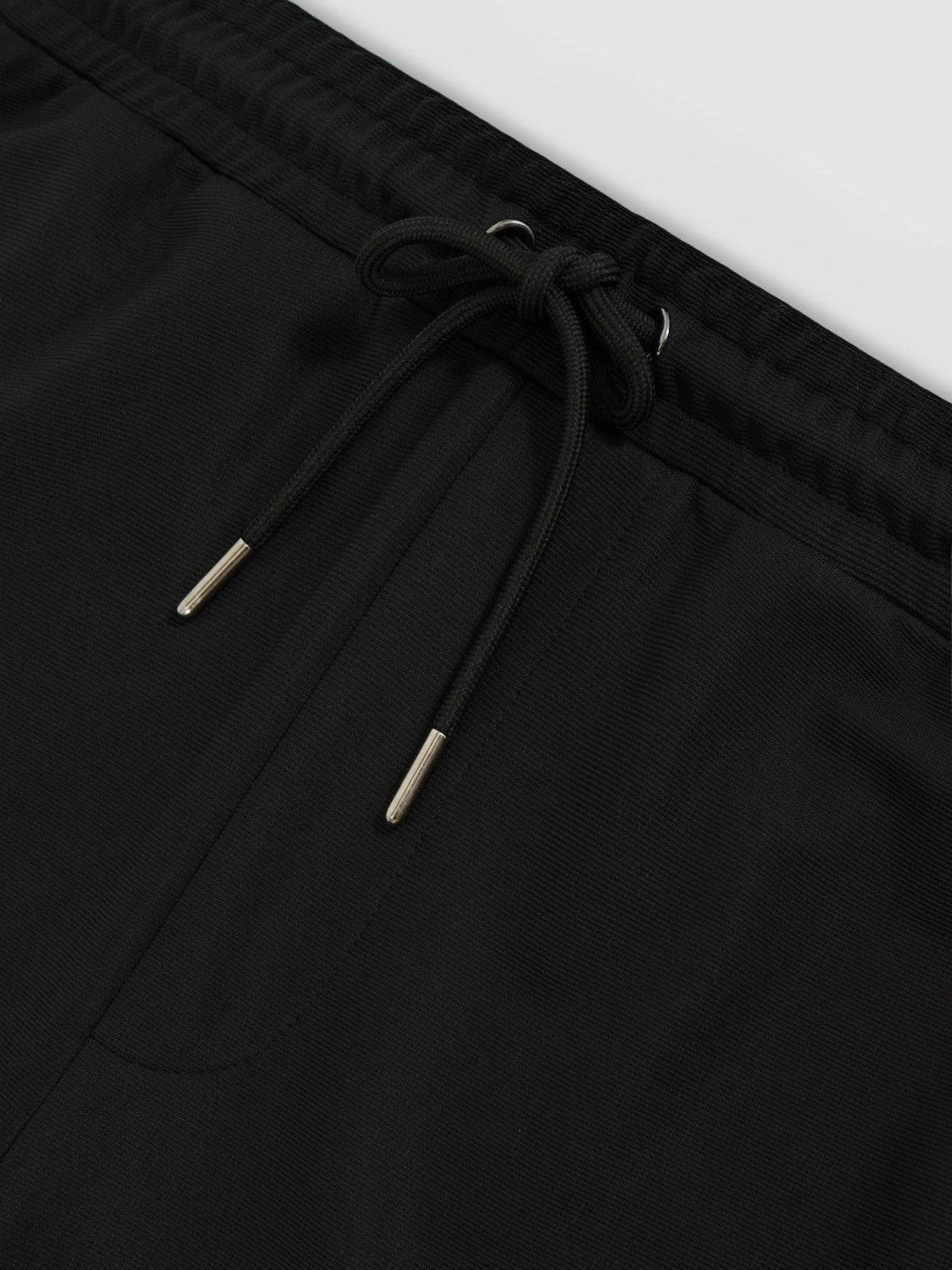 Reiss | Textured Drawstring Shorts in Black