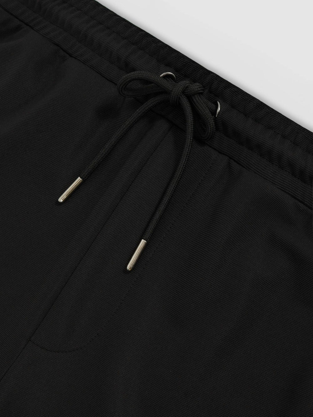 Reiss | Textured Drawstring Shorts in Black
