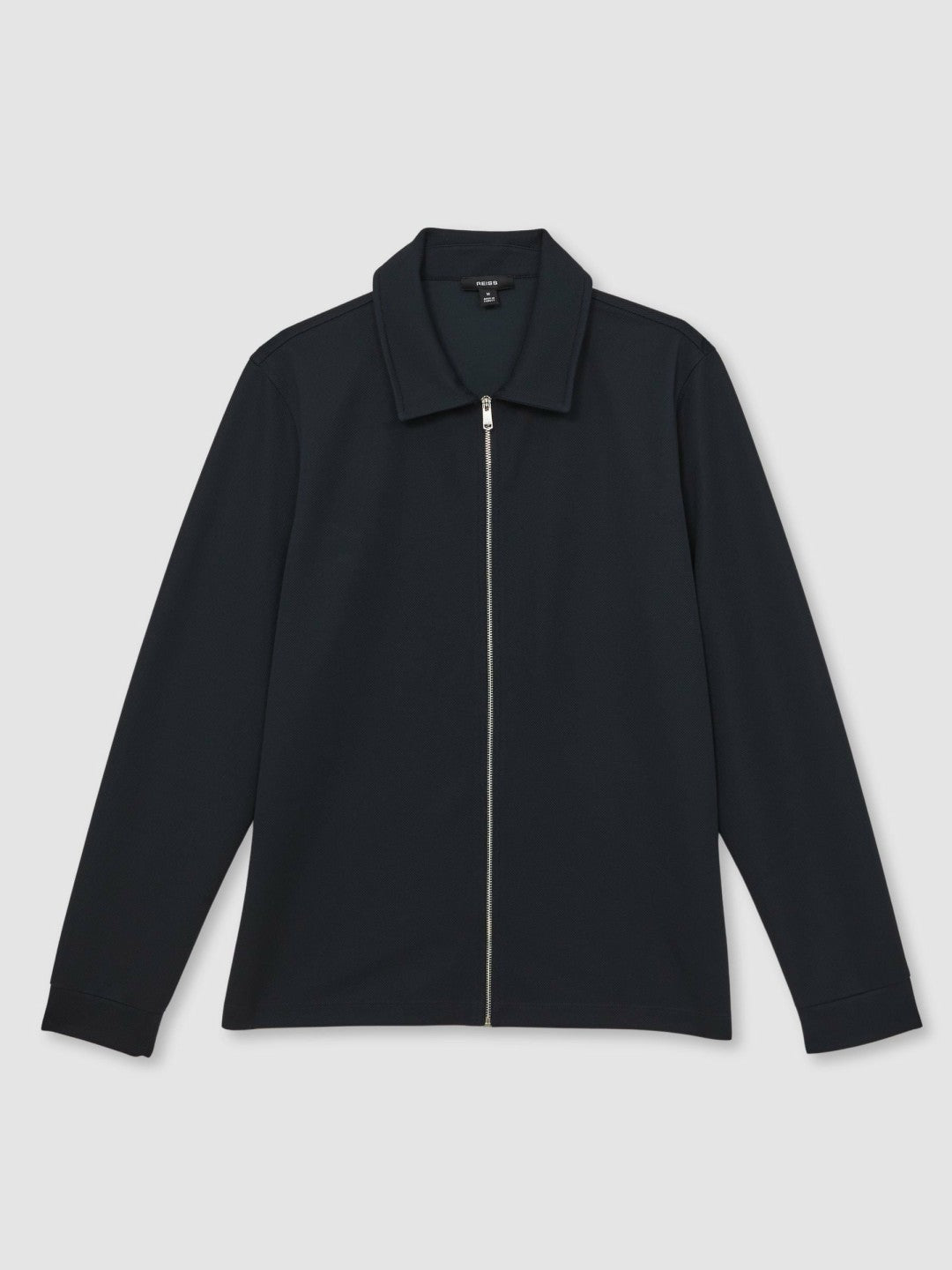 Reiss | Textured Zip Through Overshirt in Navy