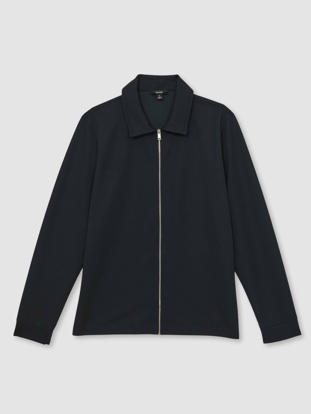 Reiss | Textured Zip Through Overshirt in Navy