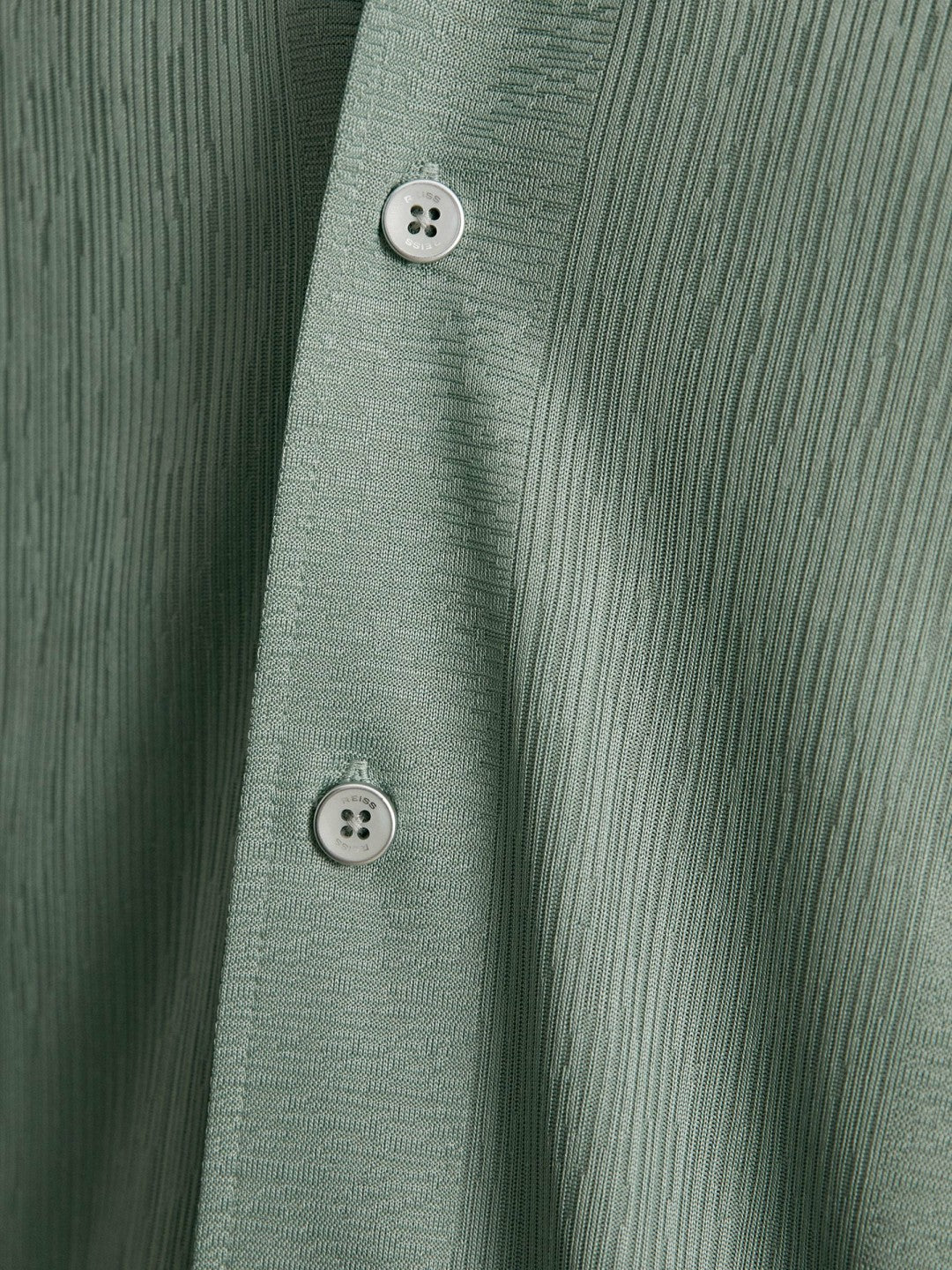 Reiss | Jacquard-Stripe Cuban-Collar Shirt in Mint Green