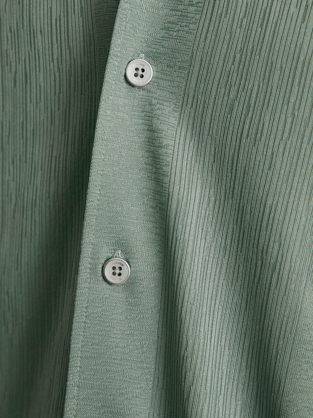 Reiss | Jacquard-Stripe Cuban-Collar Shirt in Mint Green