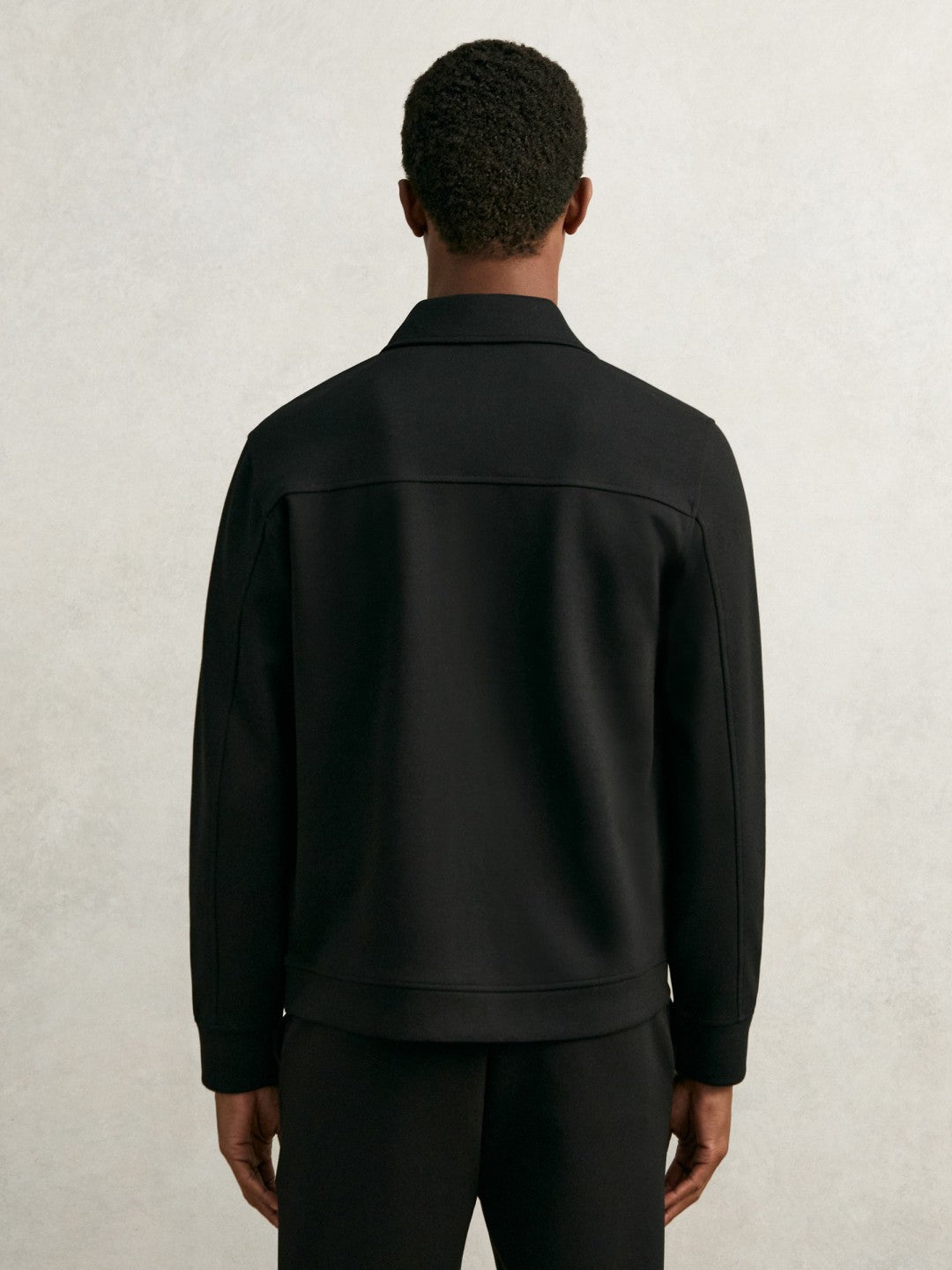 Reiss | Interlock Zip Through Overshirt in Black