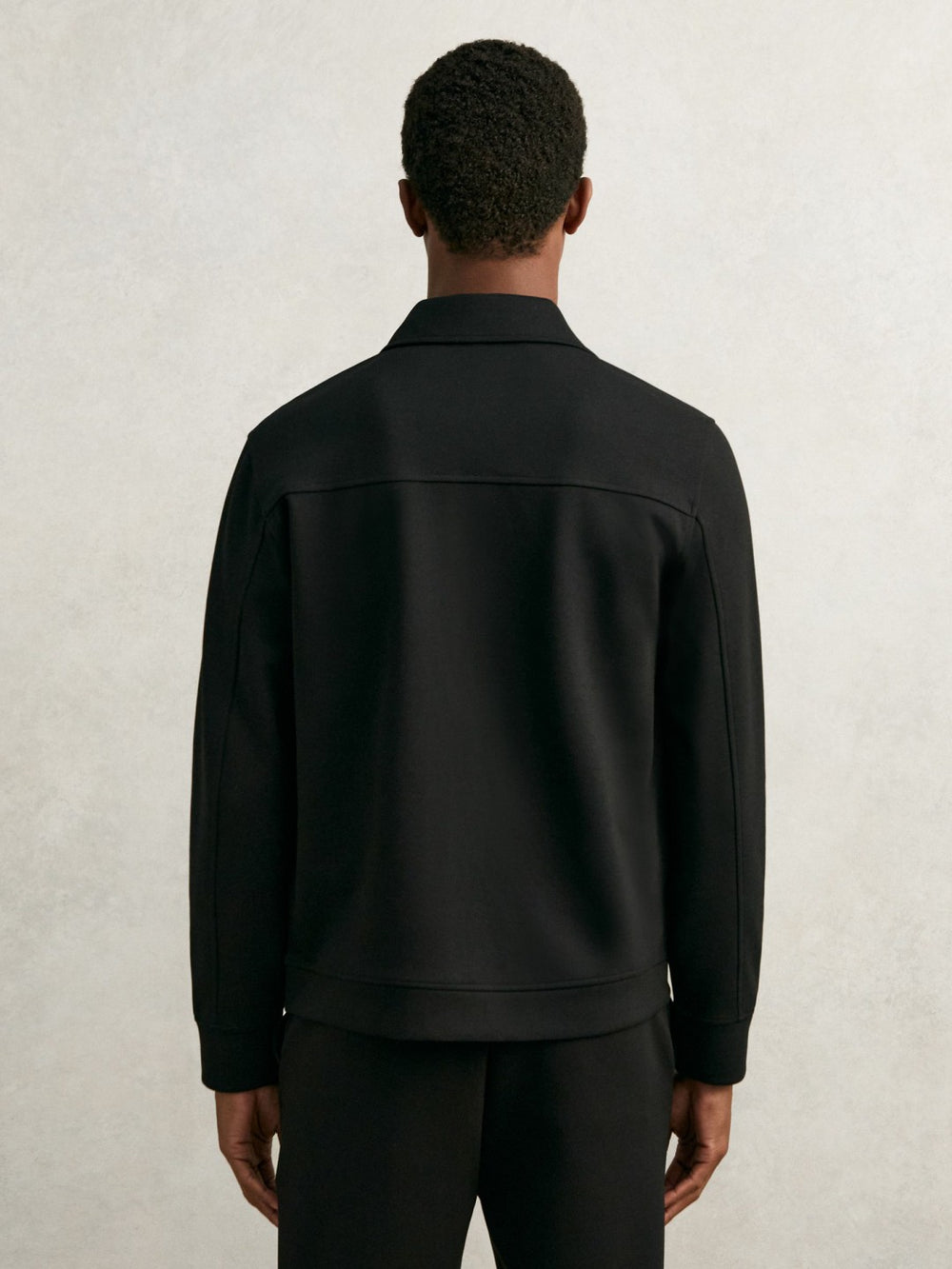 Reiss | Interlock Zip Through Overshirt in Black