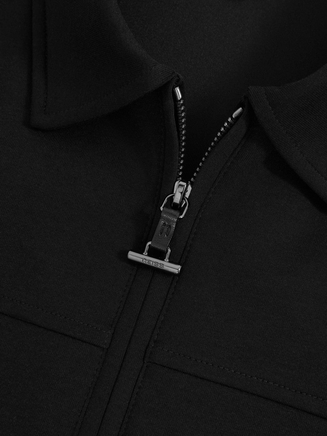 Reiss | Interlock Zip Through Overshirt in Black