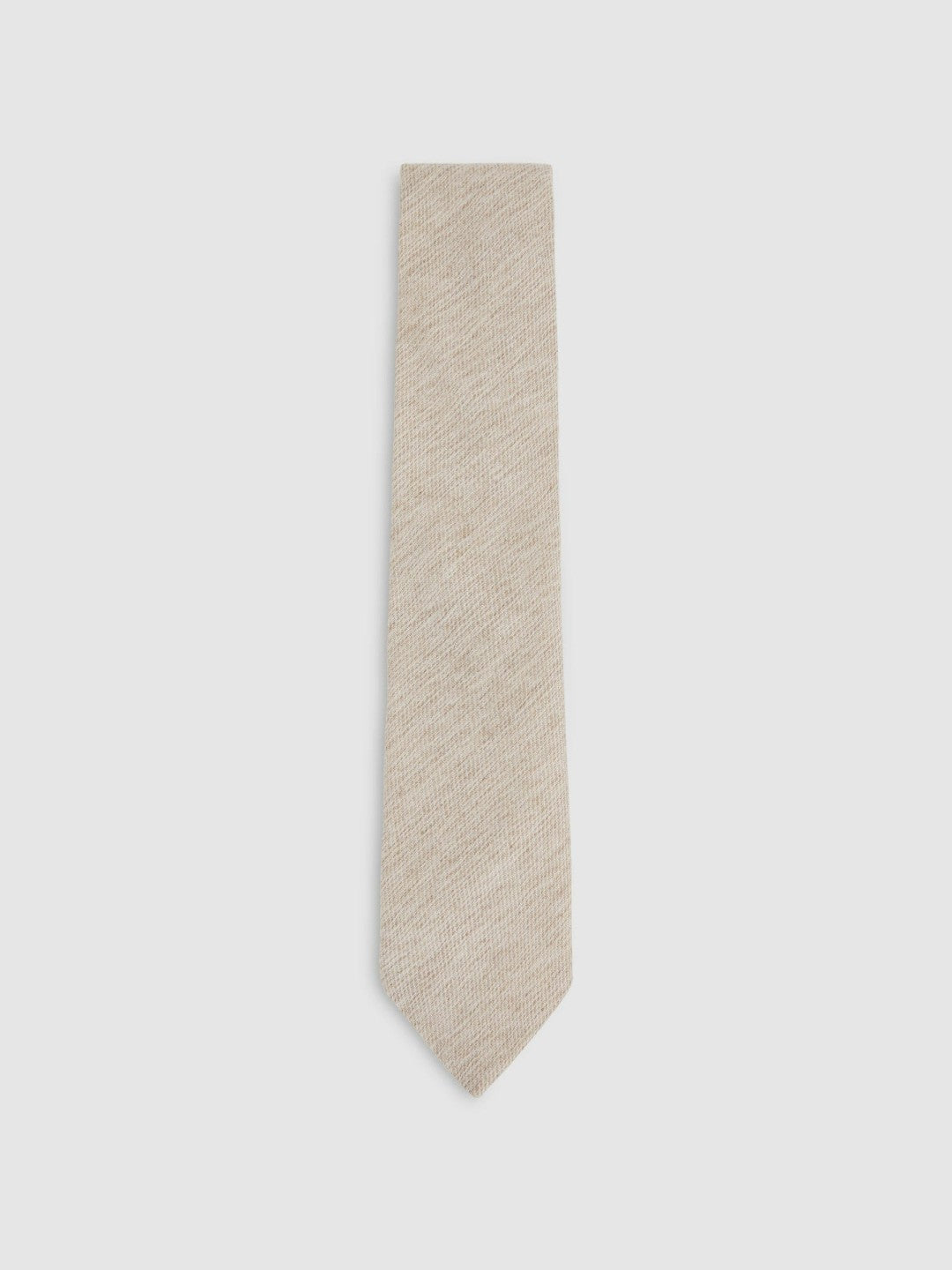 Reiss | Wool-Silk Textured Tie in Oatmeal