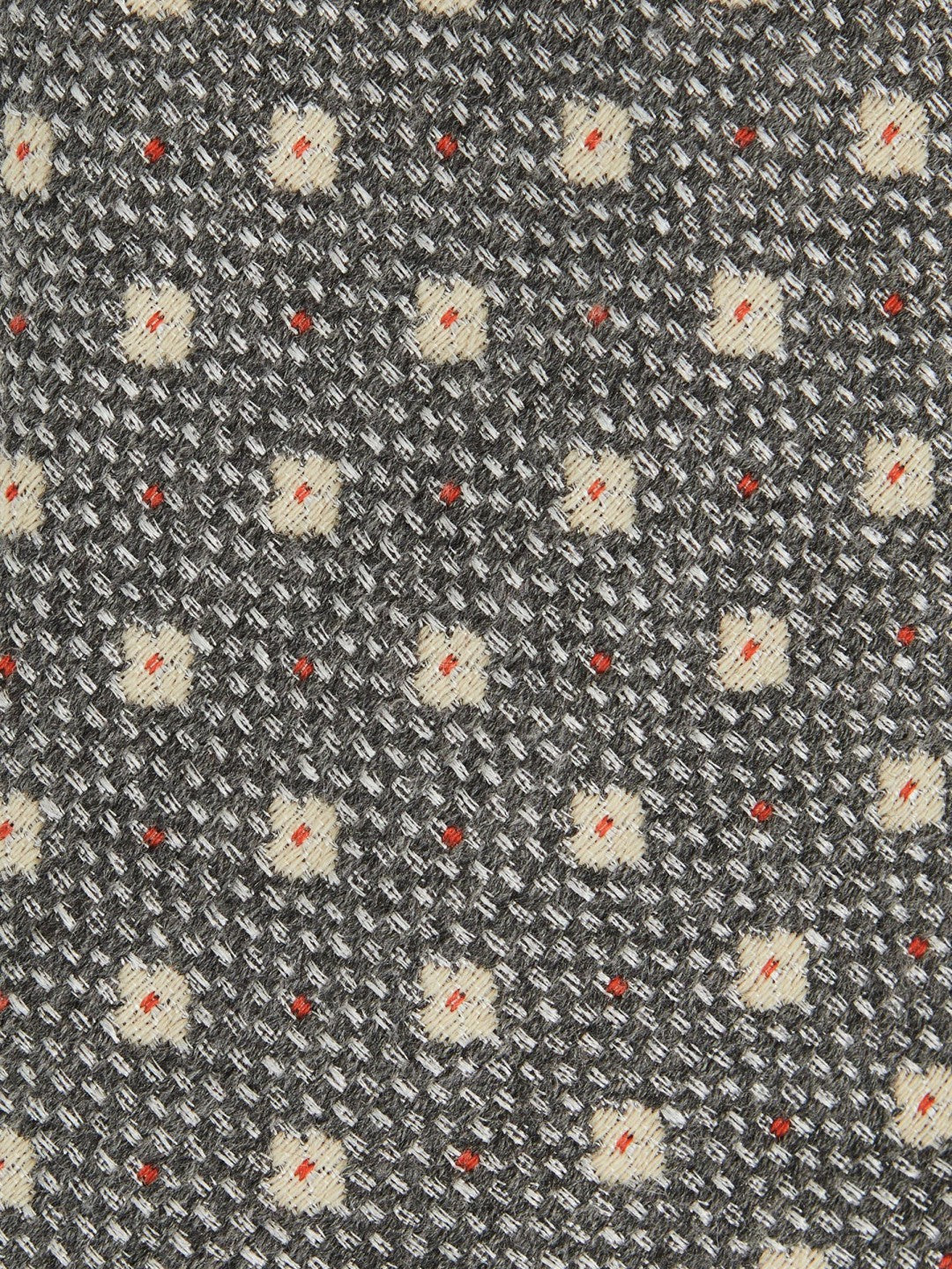 Reiss | Wool-Silk Floral-Medallion Tie in Grey