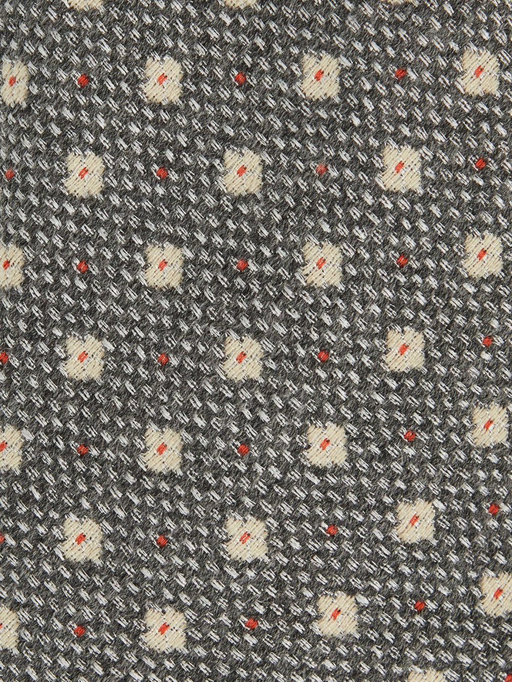Reiss | Wool-Silk Floral-Medallion Tie in Grey