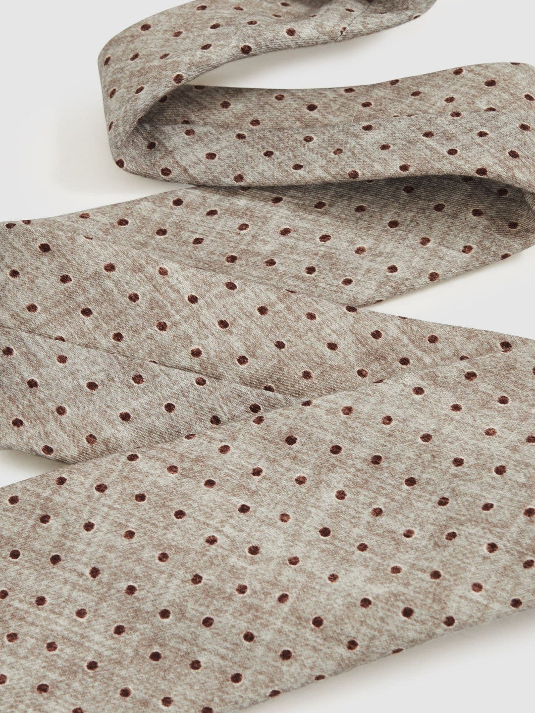 Reiss | Wool-Cotton Polka-Dot Tie in Grey Melange