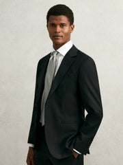 Reiss | Silk Geometric-Chain Print Tie in Sage