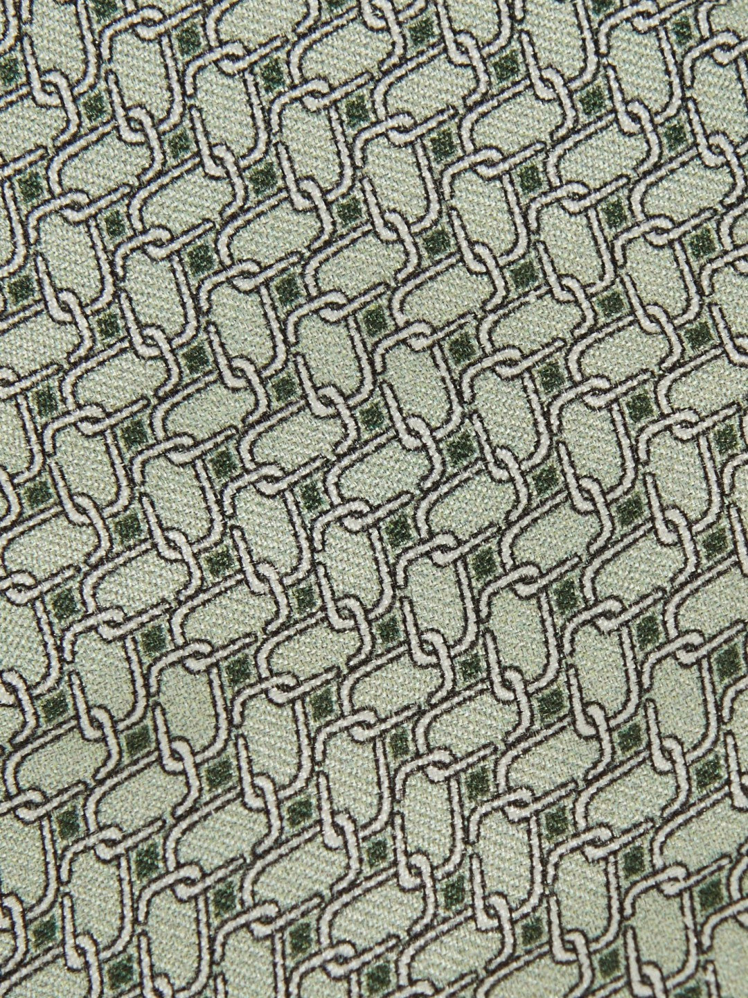 Reiss | Silk Geometric-Chain Print Tie in Sage