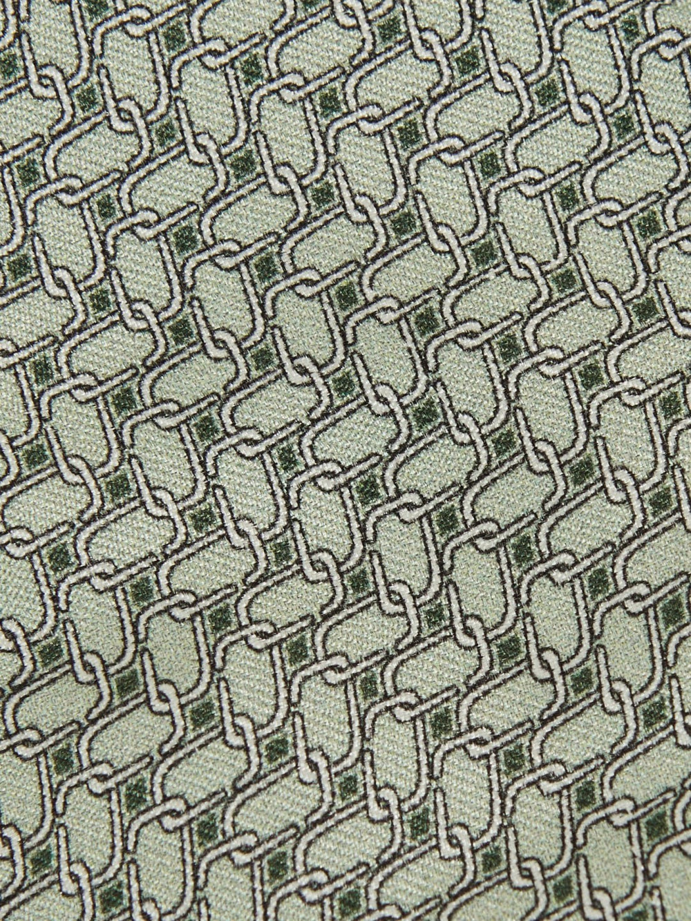 Reiss | Silk Geometric-Chain Print Tie in Sage