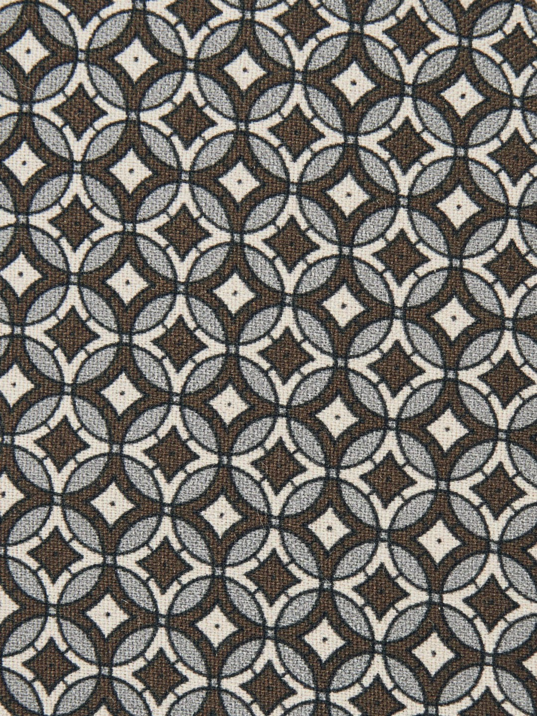Reiss | Silk Geometric-Print Tie in Chocolate Brown Multi