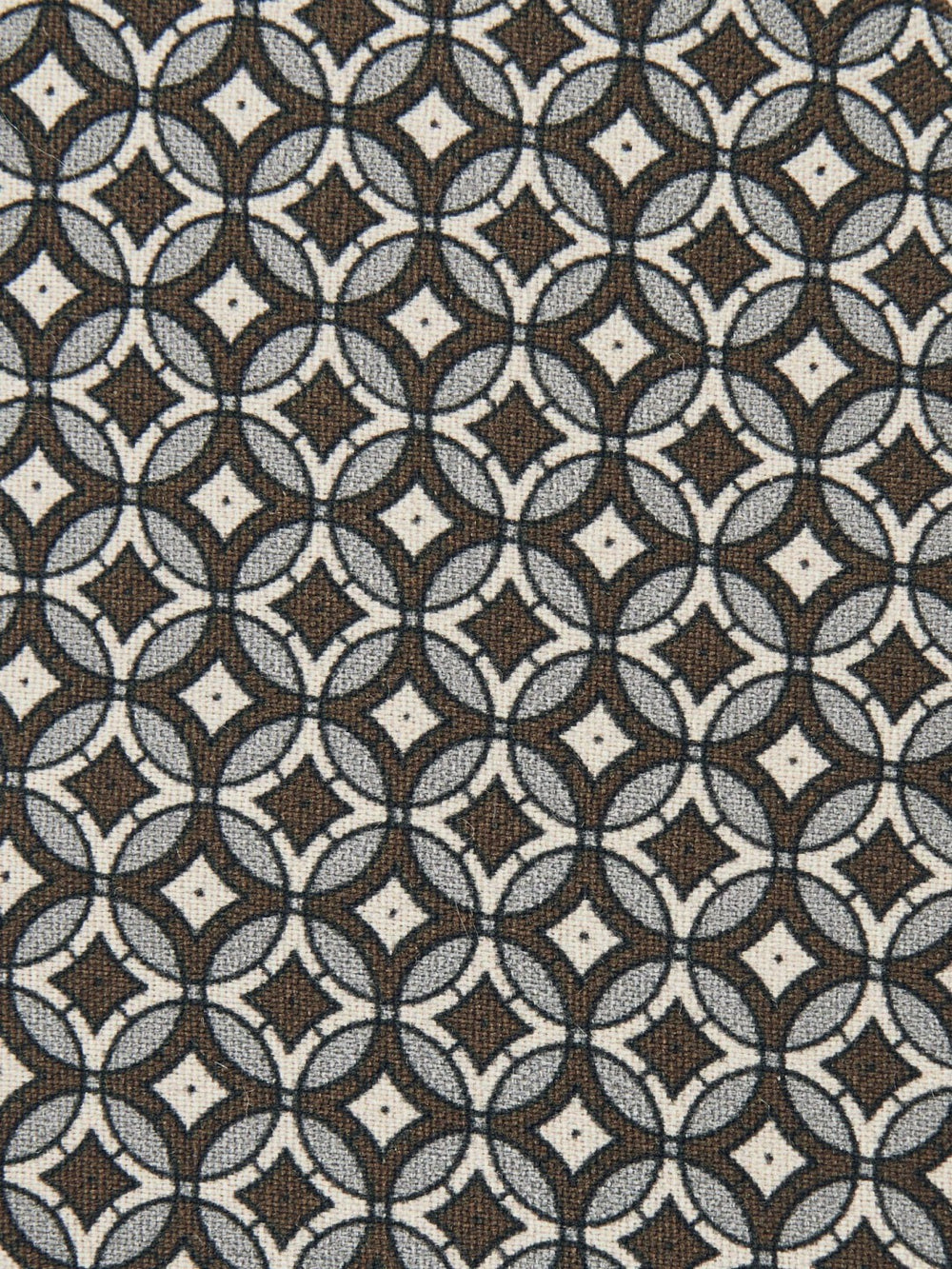 Reiss | Silk Geometric-Print Tie in Chocolate Brown Multi