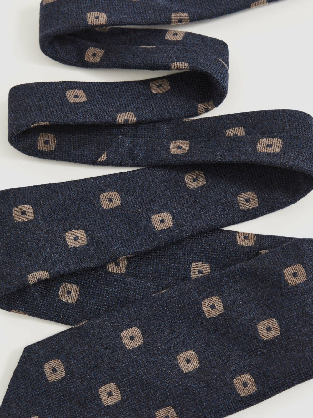 Reiss | Silk-Wool Square-Medallion Tie in Navy