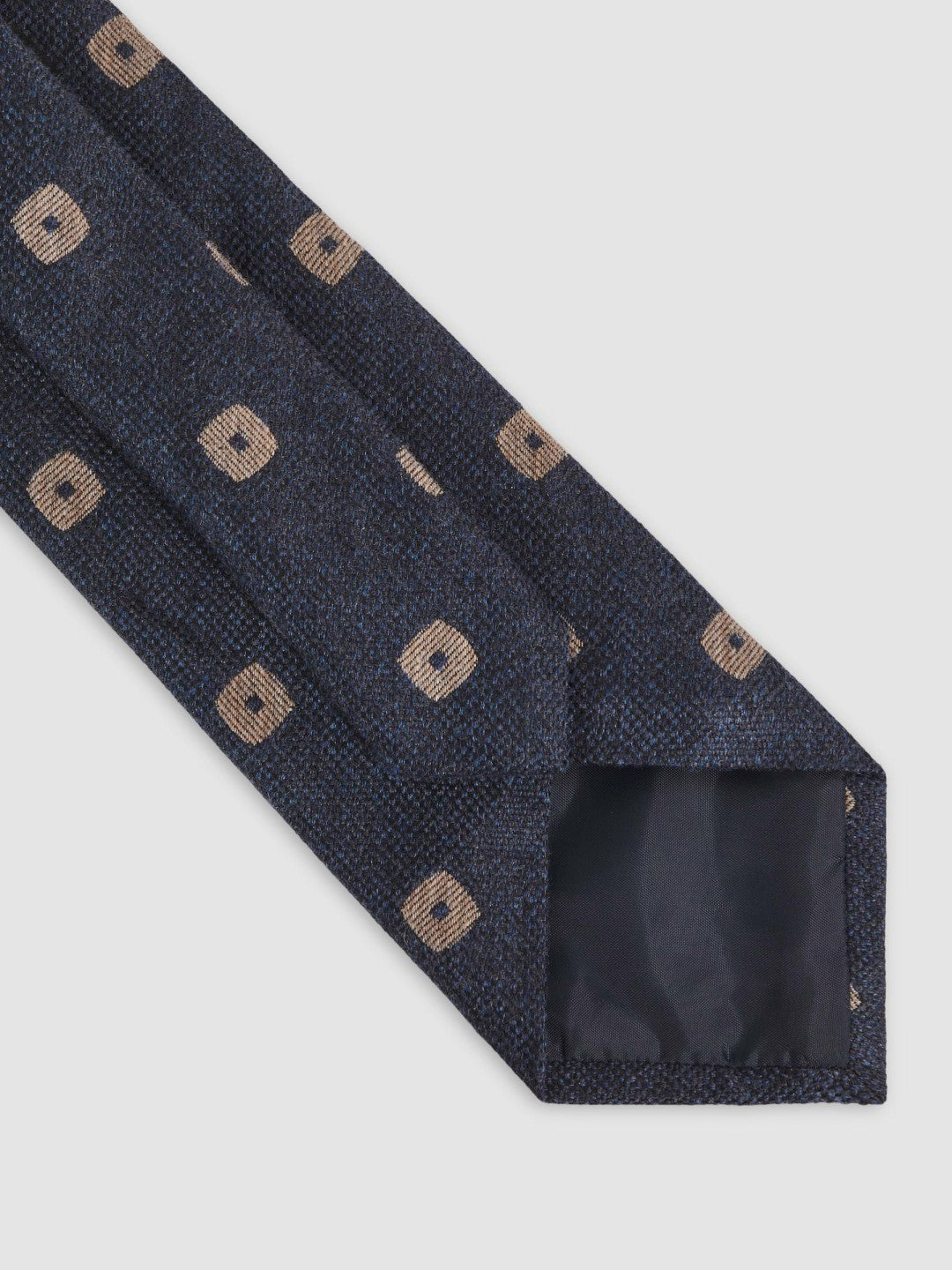 Reiss | Silk-Wool Square-Medallion Tie in Navy
