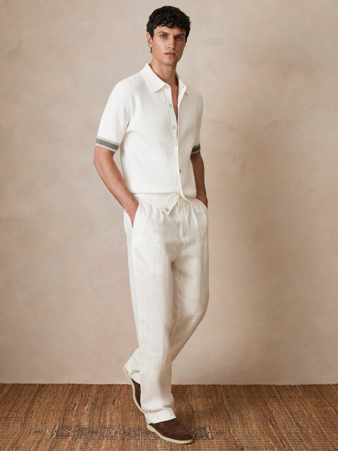 Reiss | | Ché Linen Wide-Leg Trousers in White