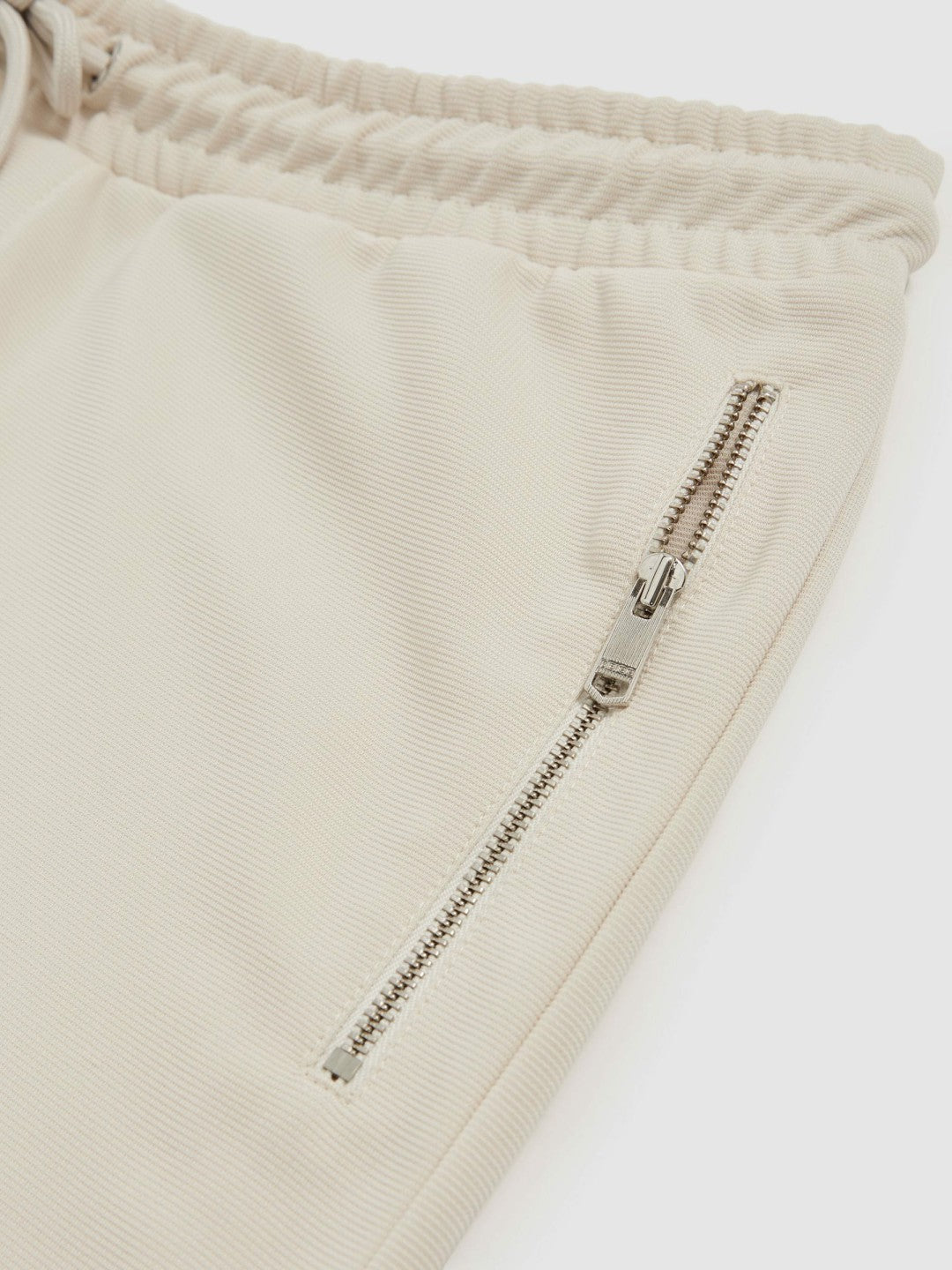 Reiss | Textured Drawstring Shorts in Stone
