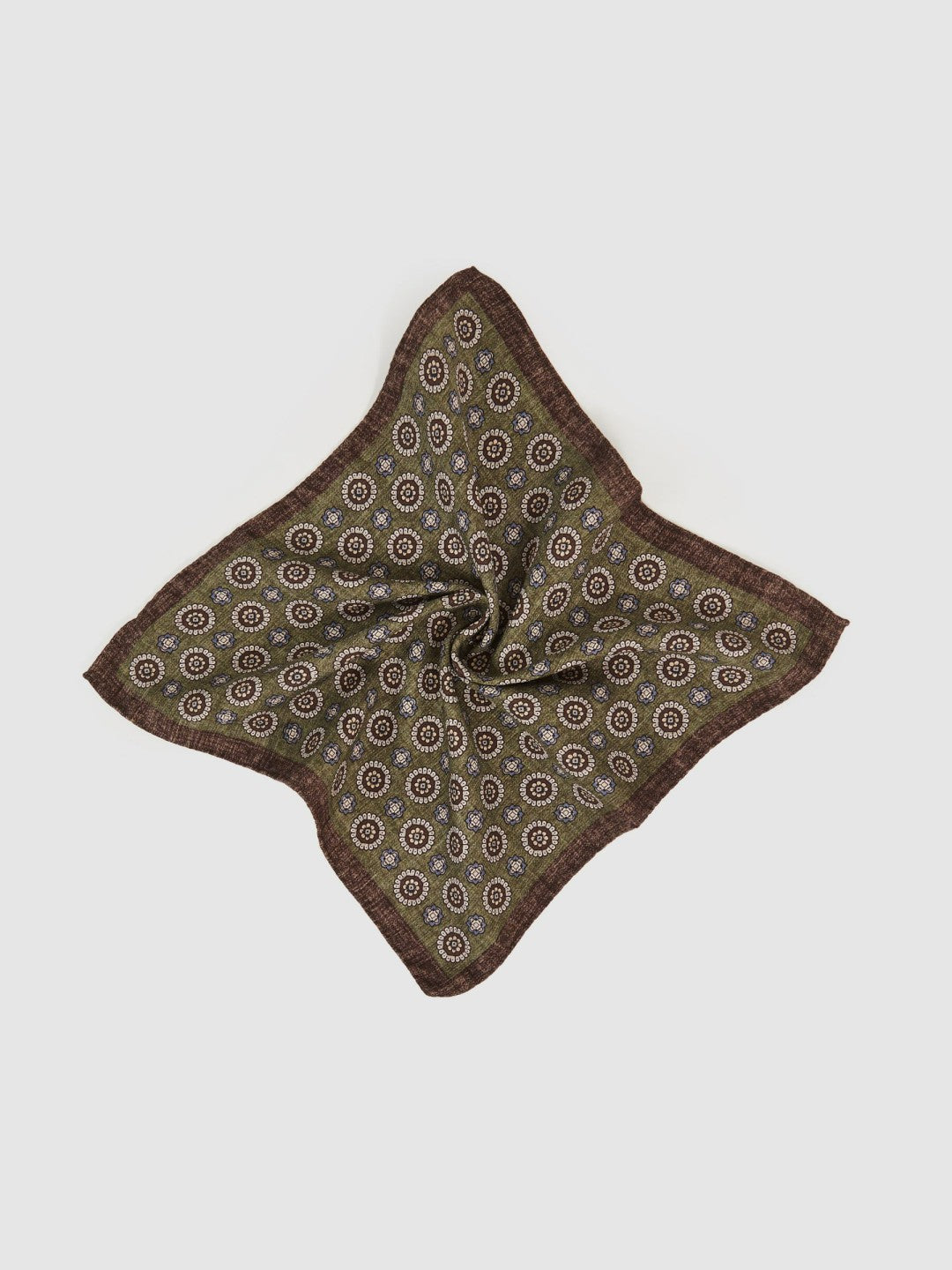 Reiss | Silk Medallion Paisley Pocket Square in Sage