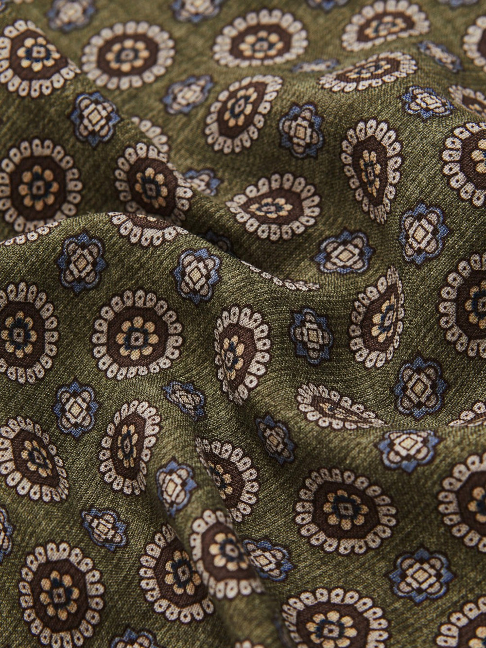 Reiss | Silk Medallion Paisley Pocket Square in Sage