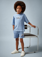 Reiss | 13-14 yrs Superman Logo-Print Shorts in Light Blue