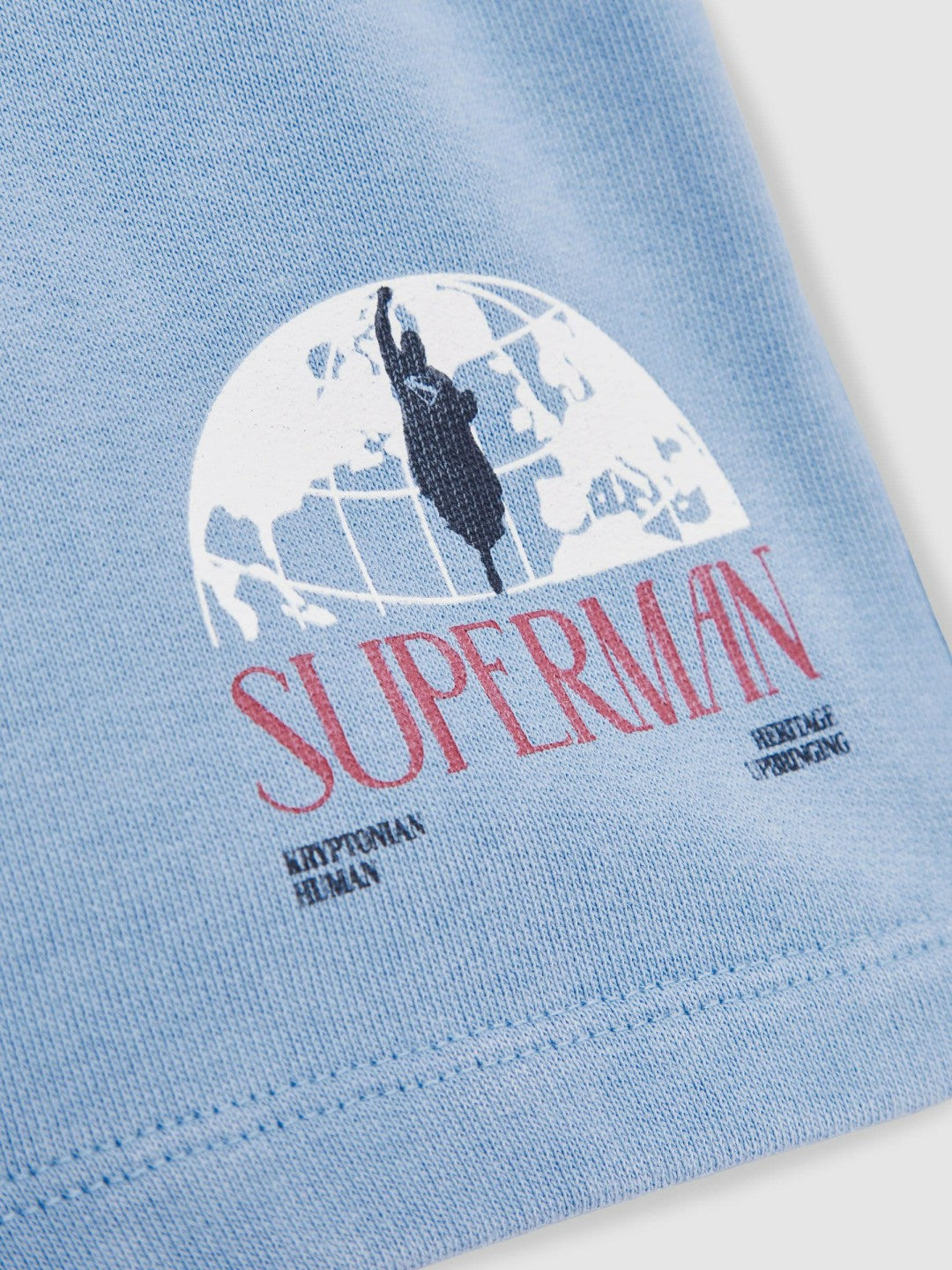 Reiss | 9-13 yrs Superman Logo-Print Shorts in Light Blue