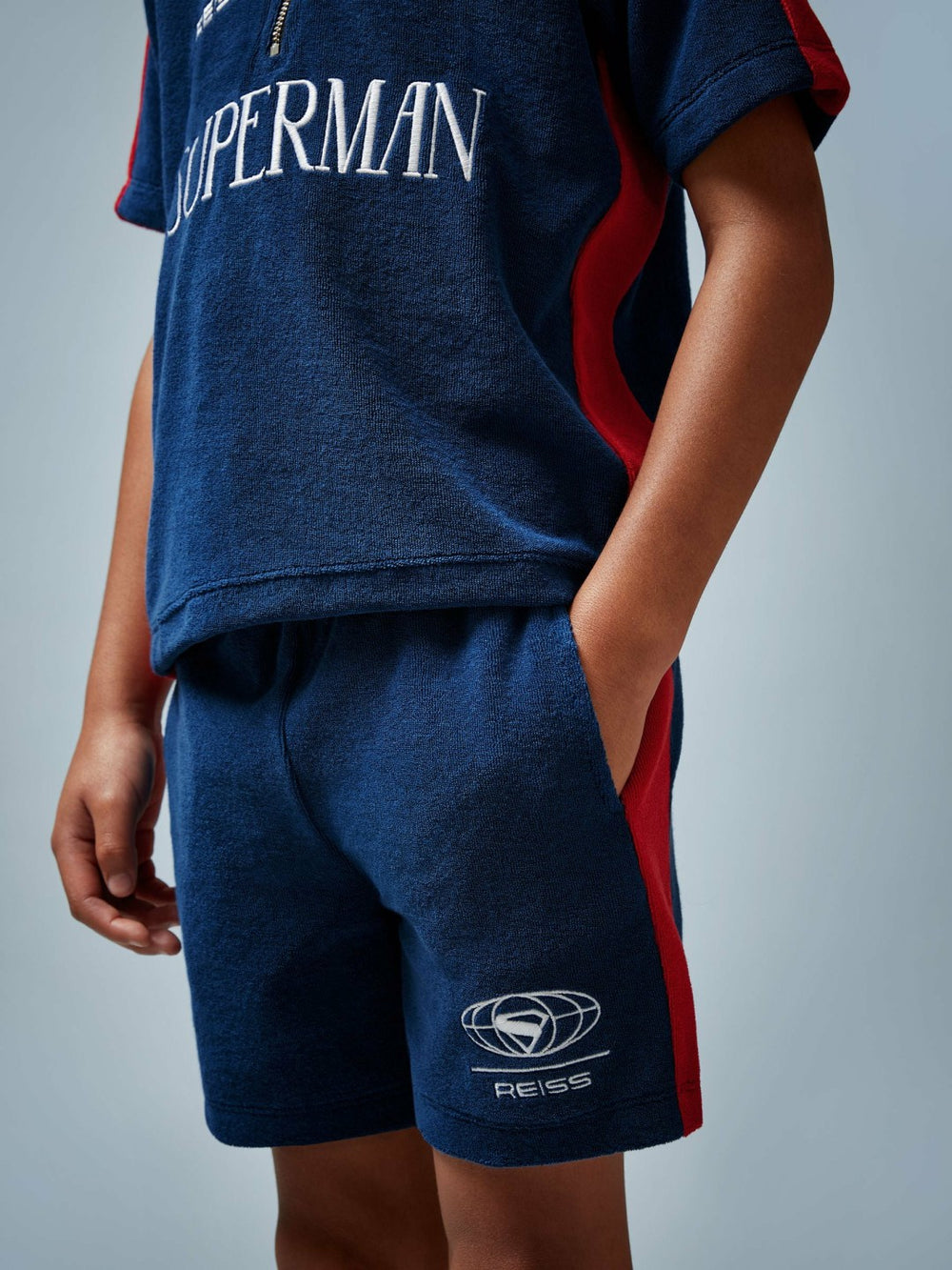 Reiss | 13-14 yrs Superman Towelling Shorts in Blue/Red