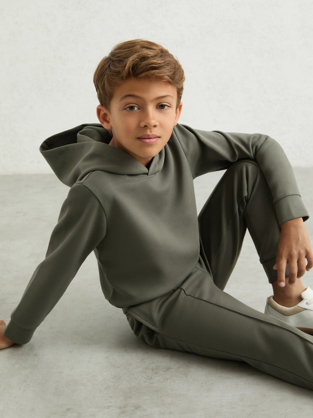 Reiss | 9-13 yrs Interlock Drawstring Joggers in Dark Sage