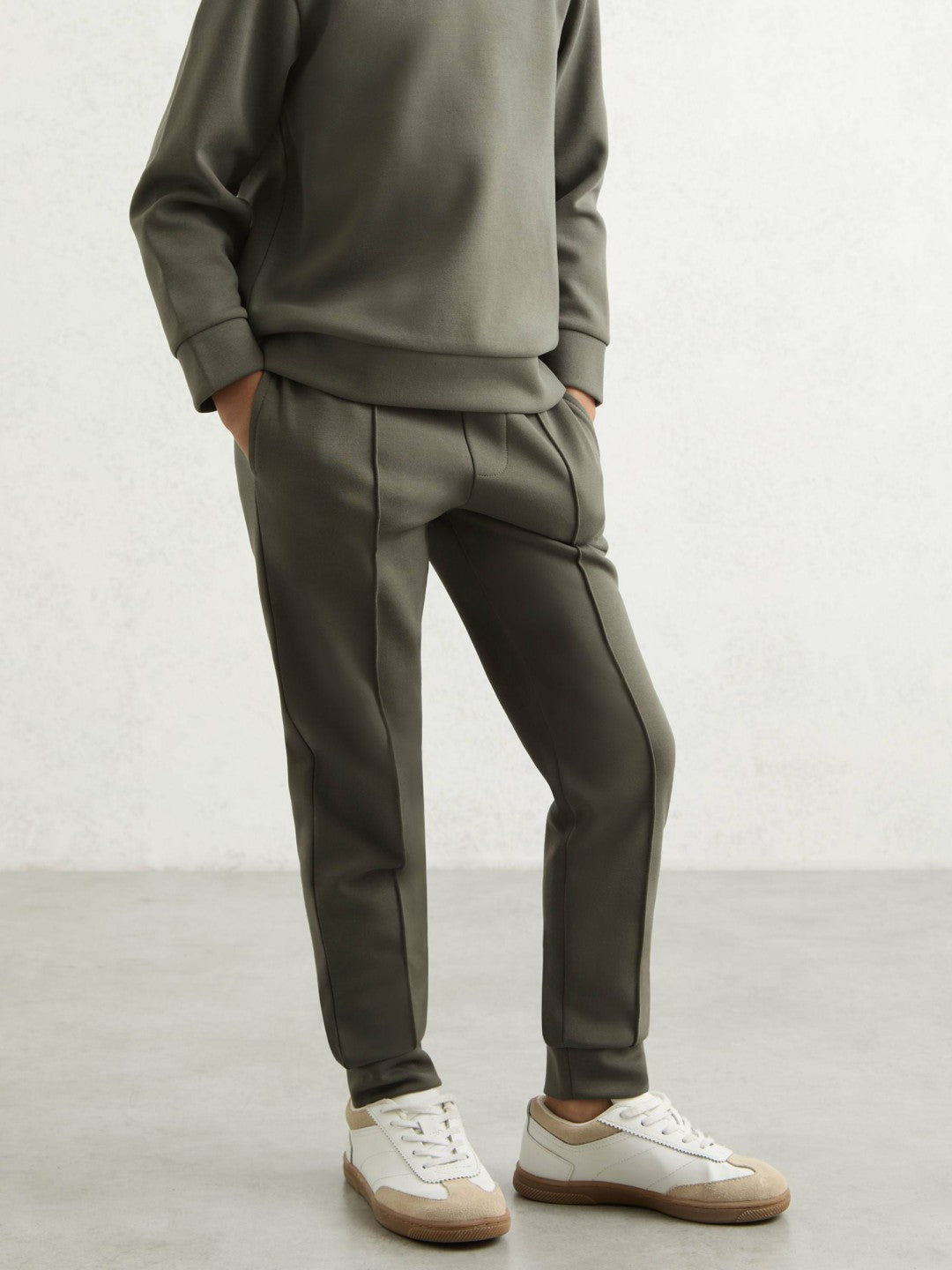 Reiss | 9-13 yrs Interlock Drawstring Joggers in Dark Sage