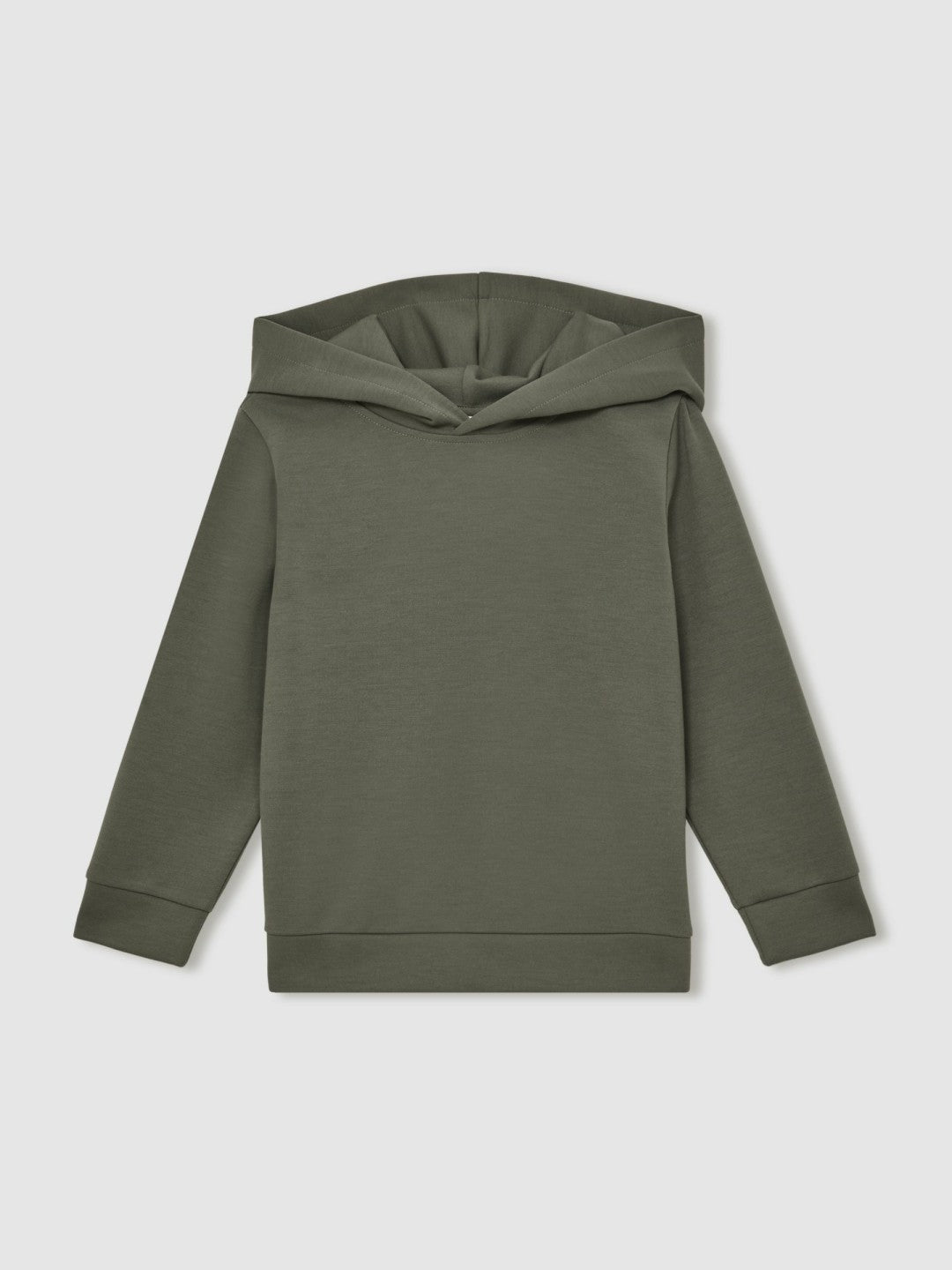 Reiss | 9-13 yrs Interlock Jersey Hoodie in Dark Sage