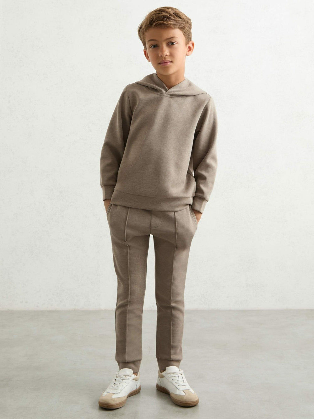 Reiss | 9-13 yrs Interlock Drawstring Joggers in Taupe Brown