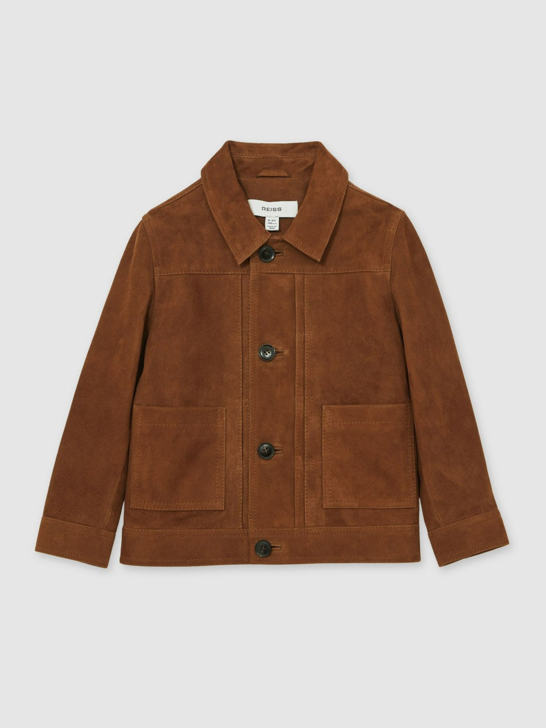 Reiss | 13-14 yrs Suede Worker Jacket in Tobacco Brown
