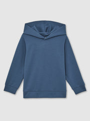 Reiss | Interlock Jersey Hoodie in Ocean Blue
