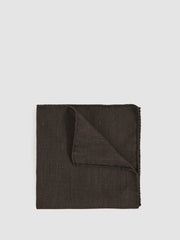 Reiss | Silk Blend Herringbone Pocket Square in Chocolate Brown