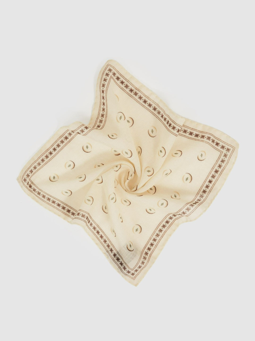 Reiss | Wool Motif Print Pocket Square in Off White