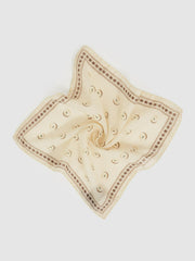 Reiss | Wool Motif Print Pocket Square in Off White