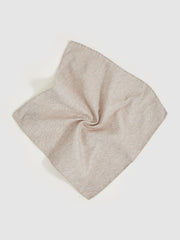 Reiss | Wool Silk Textured Pocket Square in Oatmeal