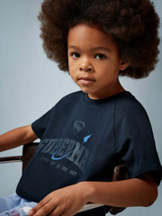 Reiss | 9-13 yrs Superman Raglan Logo T-Shirt in Navy Blue