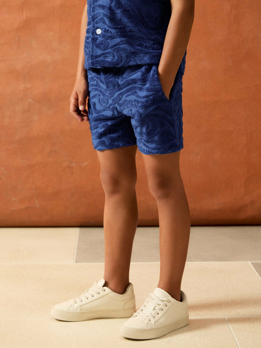 Reiss | 9-13 yrs SmileyWorld Wave Texture Shorts in Bright Blue